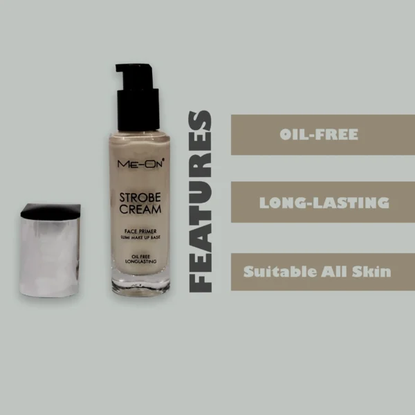 ME-ON Strobe Cream Face Primer Luminous Makeup Base Oil Free Long Lasting 30ml Features