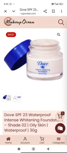 Dove SPF 23 Waterproof Intense Whitening Foundation - Shade 02 | Oily Skin | Waterproof | 30g photo review