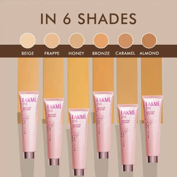lakme 9 to 5 cc cream available in 6 shades