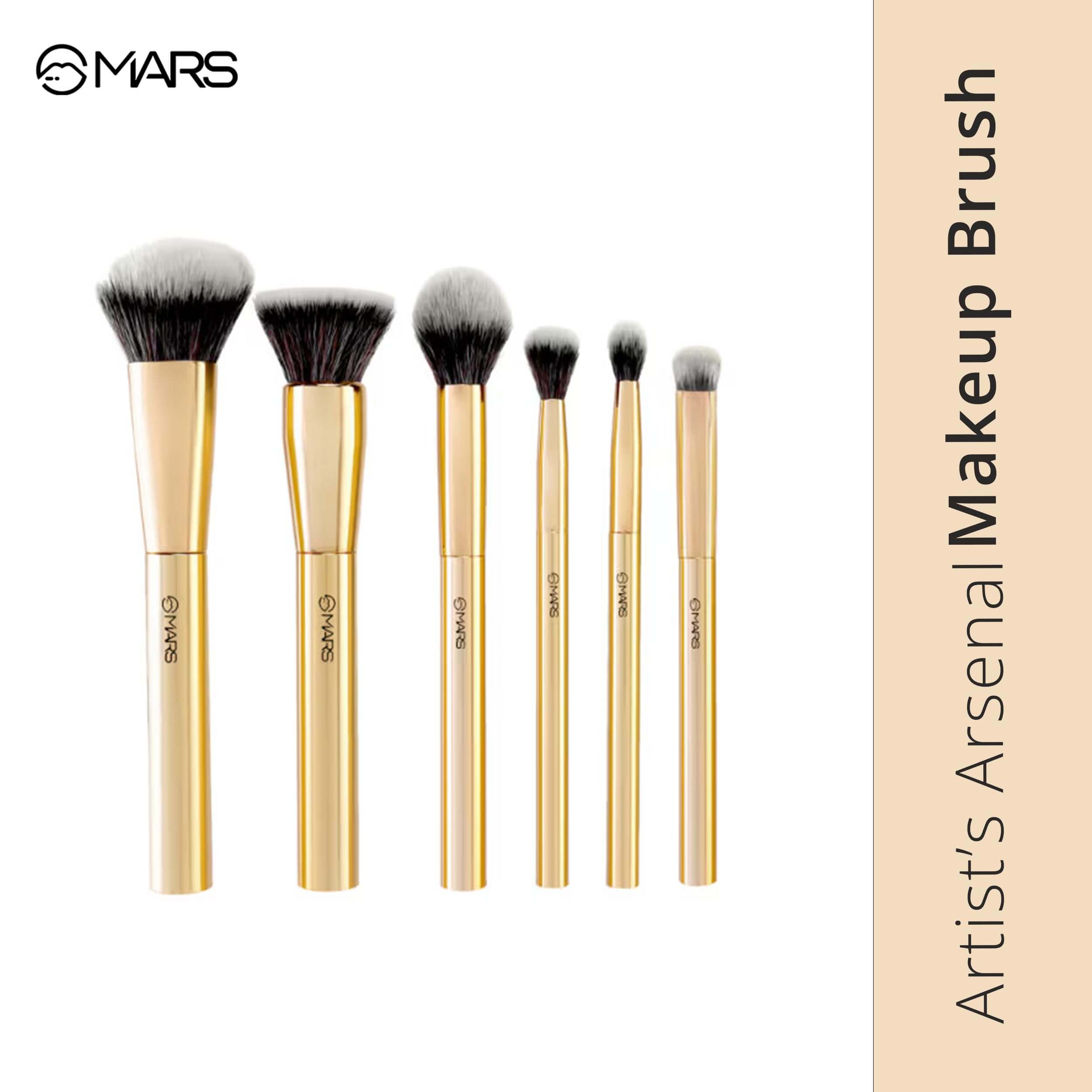 mars artist's arsenal 6-in-1 makeup brush set