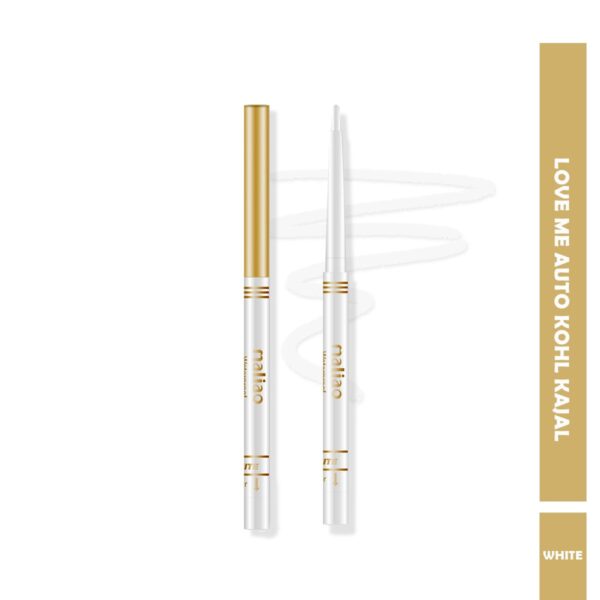 Maliao Love Me Auto Kohl Kajal Eyeliner Pencil | Pure White Waterproof & Smudge-Proof