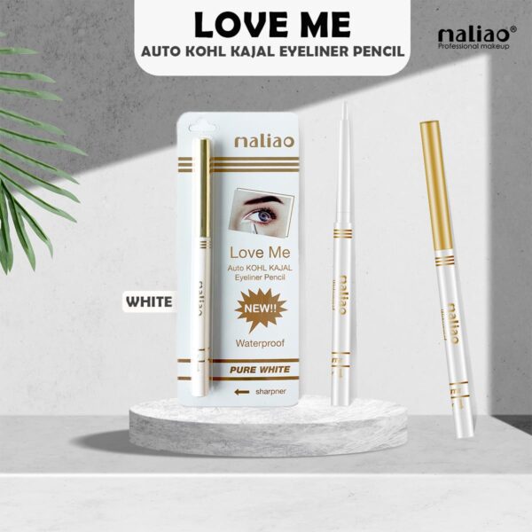 Maliao Love Me Auto Kohl Kajal Eyeliner Pencil | Pure White Waterproof & Smudge-Proof Features