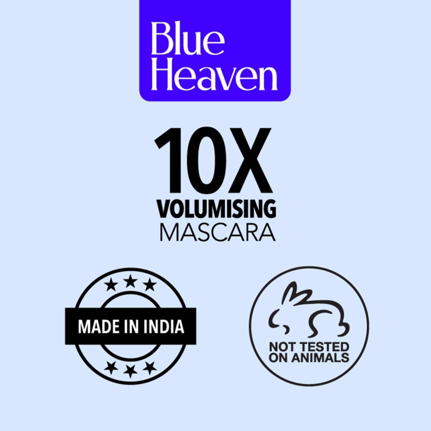 Blue Heaven 10X Volumising Mascara | Waterproof | No Clumping | Lightweight | 12Hr - Image 5
