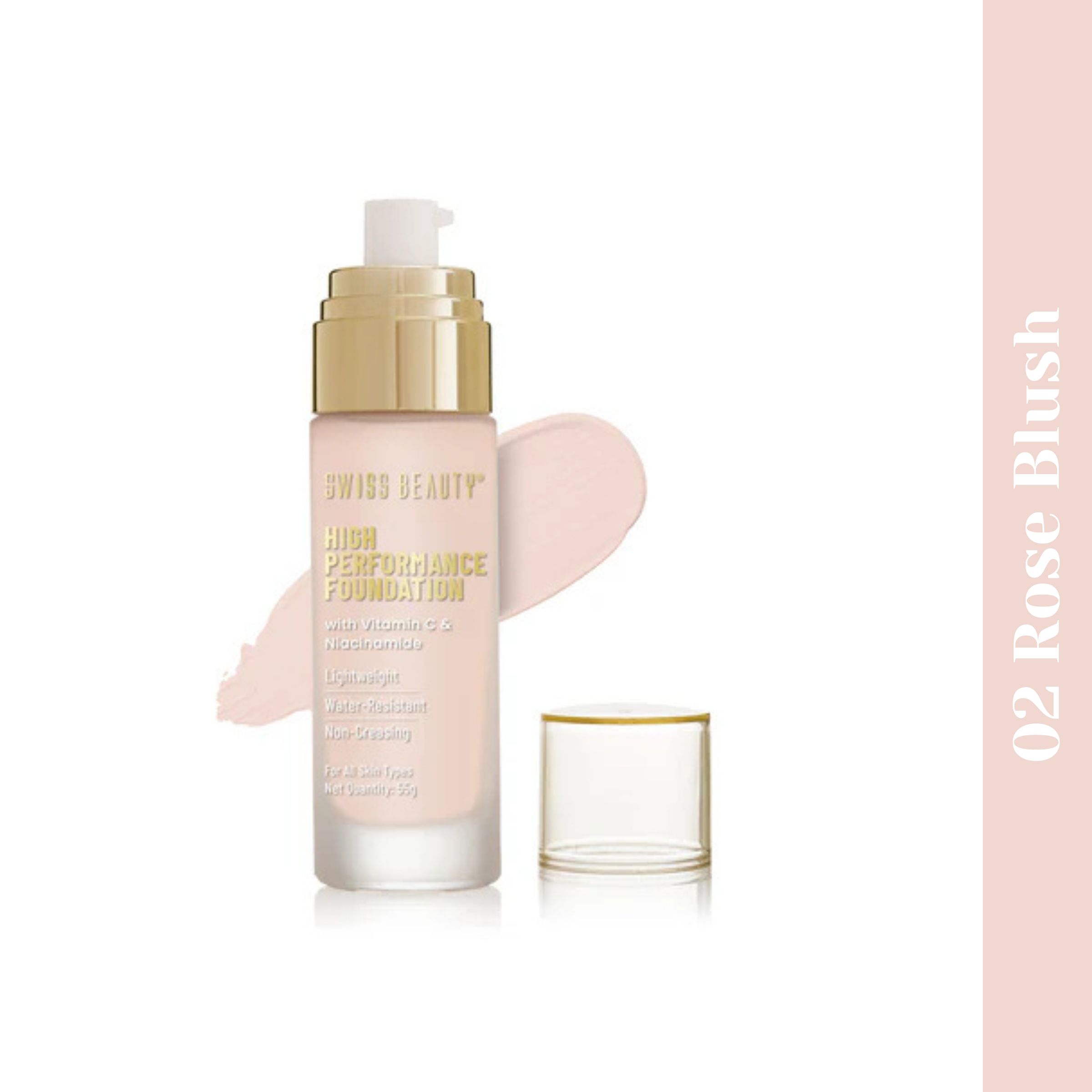 Swiss Beauty High Performance Foundation 02 Rose Blush 55g