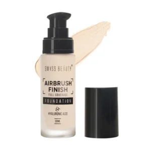 Swiss Beauty Airbrush Finish Full Coverage Foundation – Lightweight, 12-Hour Long-Wear & Waterproof Matte Formula