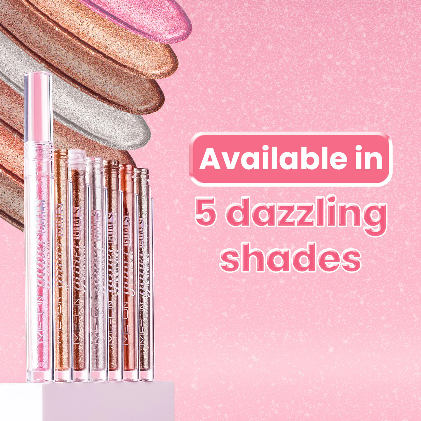 ME-ON Glitter Goals Liquid Eyeshadow – Shade 04 Rose Gold | Long-Wear Metallic Sparkle & Quick-Dry Waterproof Formula (6ml) - Image 6