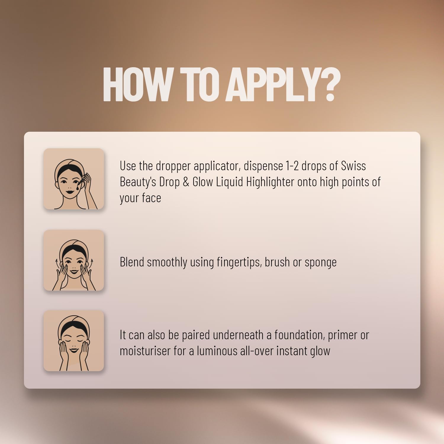 Swiss Beauty Drop & Glow Liquid Highlighter - 01 Light Pink | Dewy Finish | 18ml - Image 5