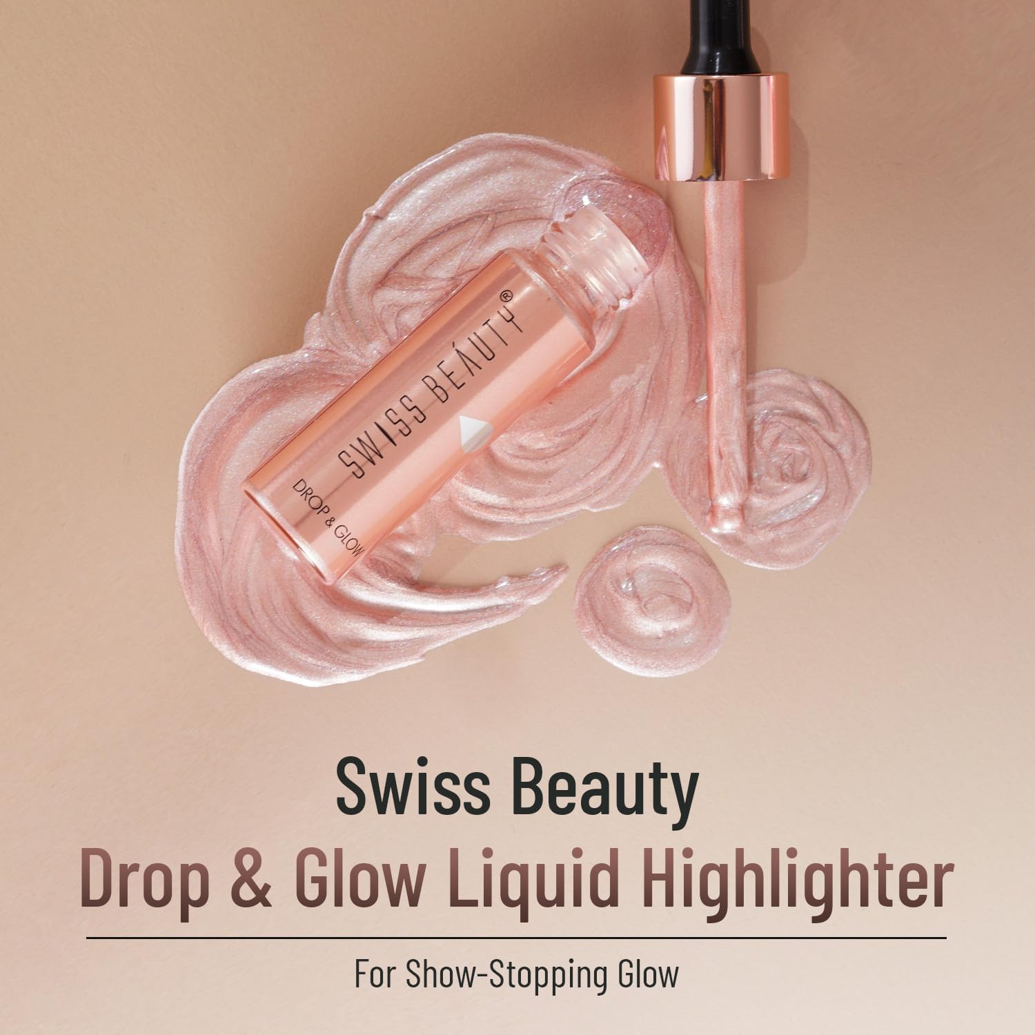 Swiss Beauty Drop & Glow Liquid Highlighter - 01 Light Pink | Dewy Finish | 18ml - Image 2