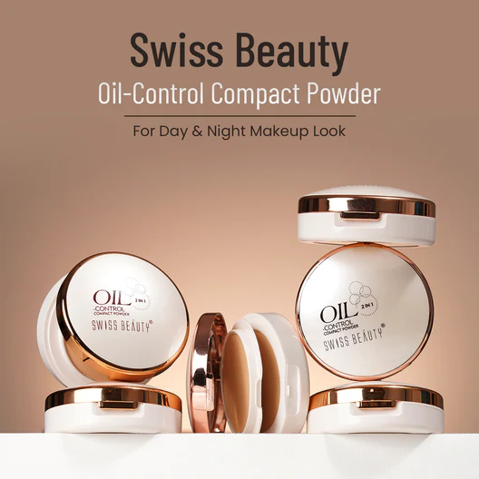 Swiss Beauty Oil Control Compact Powder – {03 Natural Nude} Long-Wear Matte Finish with SPF 15 & Instant Brightening (12g) - Image 7