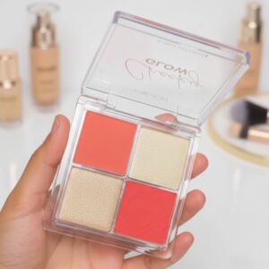 ME-ON Cheeky Glow 4-in-1 Blush & Highlighter Palette – Highly Pigmented & Long-Lasting Glow