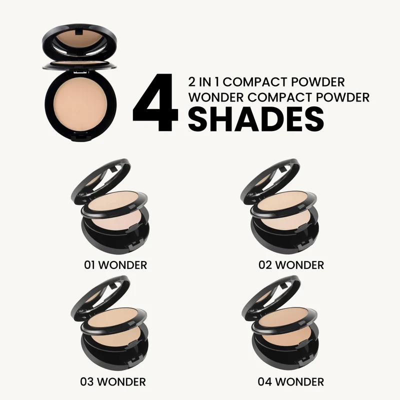 MARS Wonder 2-in-1 Compact Powder – Long Lasting Matte Face Powder with Mirror & Puff - Image 5