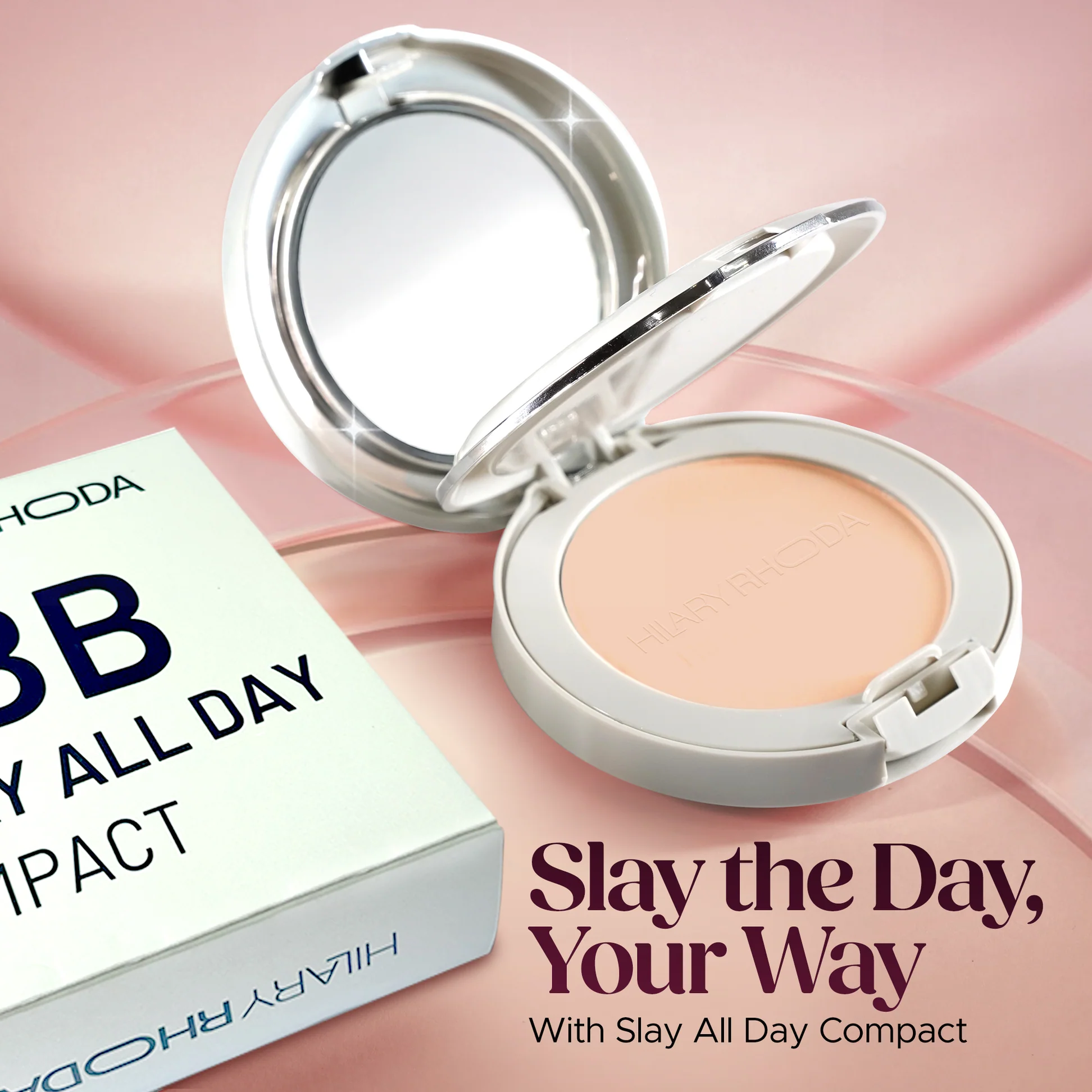 Hilary Rhoda Slay All Day Compact – 2 in 1 Matte and Shimmer Face Powder - Image 7