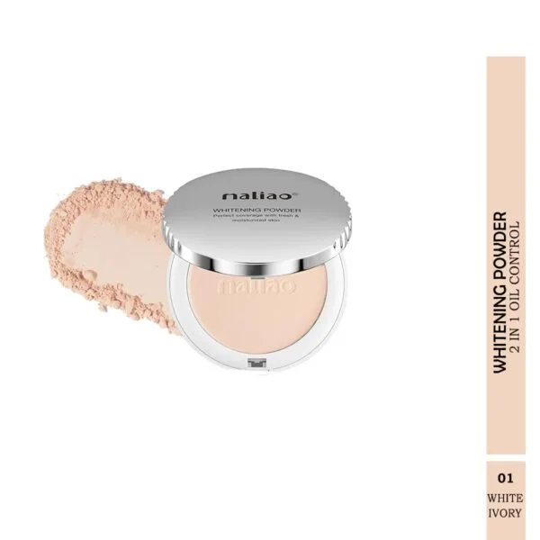 Maliao 2-in-1 Whitening Powder and Oil Control Compact with sponge applicator