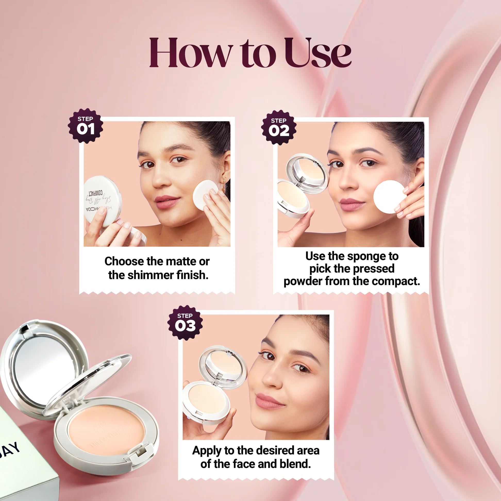 Hilary Rhoda Slay All Day Compact – 2 in 1 Matte and Shimmer Face Powder - Image 4