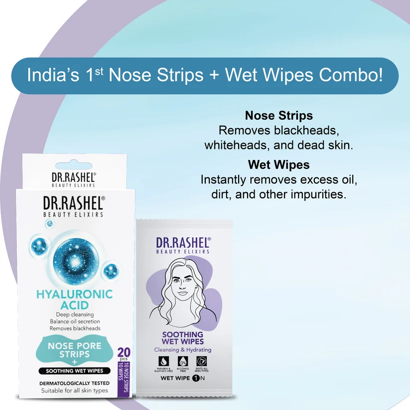 Dr Rashel Hyaluronic Acid skincare nose strips packaging for pore cleansing