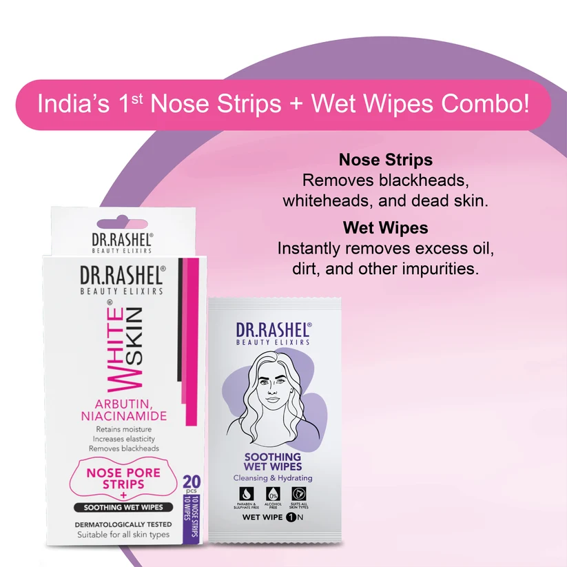 Dr. Rashel White Skin Nose Pore Cleansing Strips (10 Strips) - Blackhead Remover with Niacinamide & Arbutin {Pack of 2} - Image 4