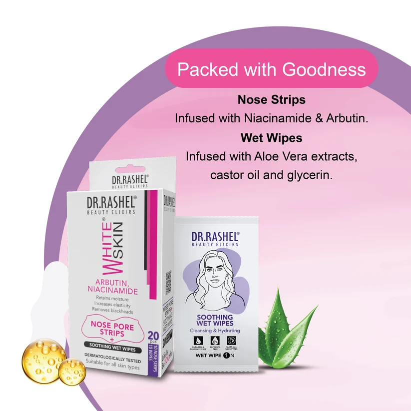 Dr. Rashel White Skin Nose Pore Cleansing Strips (10 Strips) - Blackhead Remover with Niacinamide & Arbutin {Pack of 2} - Image 7
