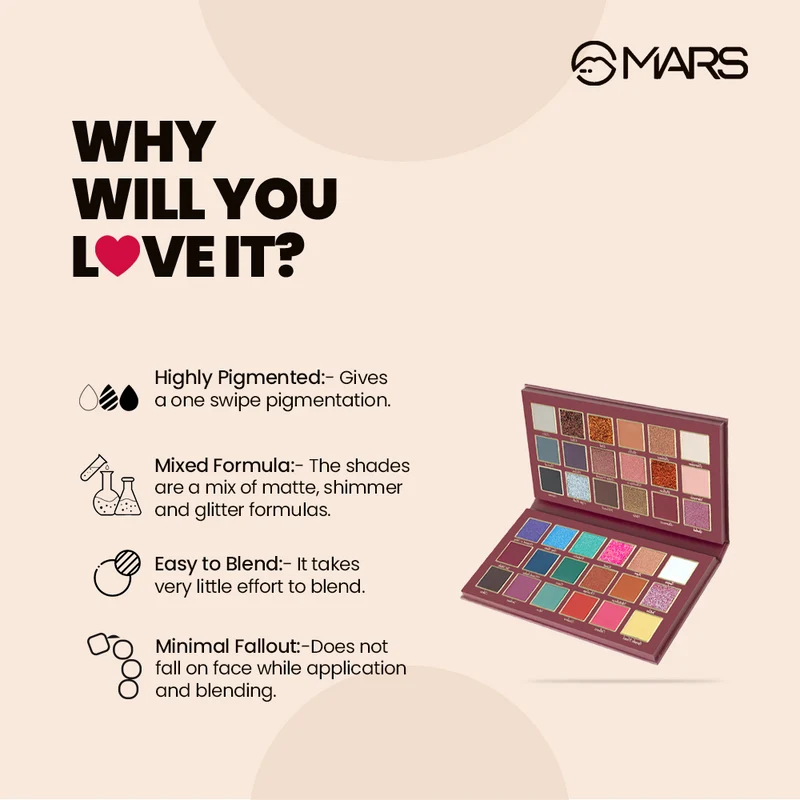 MARS Jashan-e-Shringaar 36 Color Eyeshadow Palette | Highly Pigmented Matte & Shimmer Eye Palette - Image 4